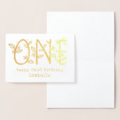 ボタニカルワンハッピーファースト誕生日 箔カード (ディスプレー)