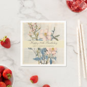 ボタニカルヴィンタケワイルドフラワー70誕生日 スタンダードカクテルナプキン (インサイチュ)