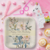 ボタニカルヴィンタケワイルドフラワー70誕生日 ペーパープレート (パーティー)