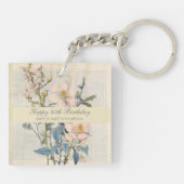 ボタニカルヴィンタケワイルドフラワー80誕生日 キーホルダー (裏面)