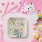 ボタニカルヴィンタケワイルドフラワー80誕生日 ペーパープレート (パーティー)