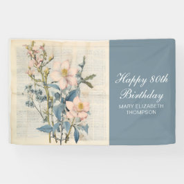 ボタニカルヴィンタケワイルドフラワー80誕生日 横断幕