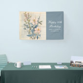 ボタニカルヴィンタケワイルドフラワー80誕生日 横断幕 (トレードショー)