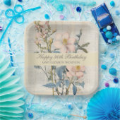 ボタニカルヴィンタケワイルドフラワー90誕生日 ペーパープレート (パーティー)