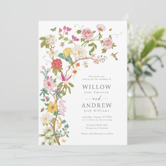 ボタニカルヴィンテージウェディング招待状 招待状 (スタンド正面)