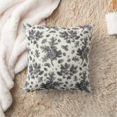 ボタニカルヴィンテージオーク離れ白黒ズコーン クッション (ブランケット)