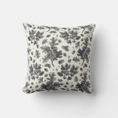 ボタニカルヴィンテージオーク離れ白黒ズコーン クッション (正面)