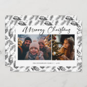 ボタニカルヴィンテージクリスマスフォト シーズンカード (正面/裏面)