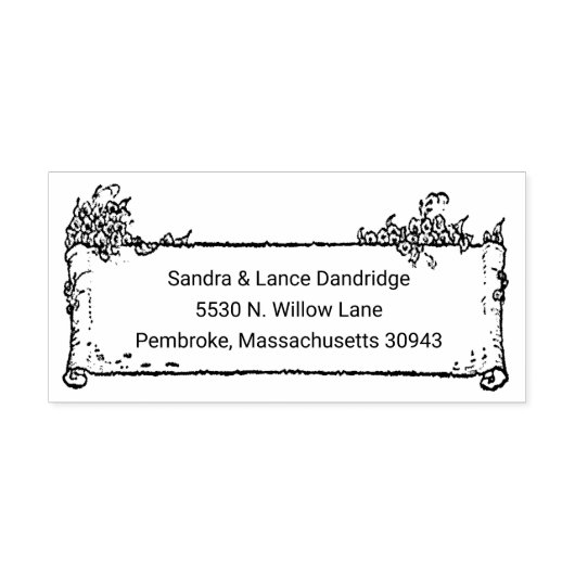 ボタニカルヴィンテージファミリー名&差出人住所 ラバースタンプ (インプリント)