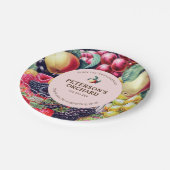 ボタニカルヴィンテージフルーツローカル農家ラベル ペーパープレート (アングル)