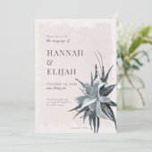 ボタニカルヴィンテージフローラブルーバラ 招待状 (スタンド正面)