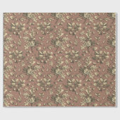 ボタニカルヴィンテージブラウンオーク離れズコーン ラッピングペーパー (フラット)