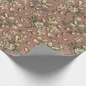 ボタニカルヴィンテージブラウンオーク離れズコーン ラッピングペーパー (角)