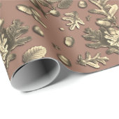 ボタニカルヴィンテージブラウンオーク離れズコーン ラッピングペーパー (ロールコーナー)
