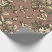 ボタニカルヴィンテージブラウンオーク離れズコーン ラッピングペーパー (角)
