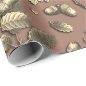 ボタニカルヴィンテージブラウンオーク離れズコーン ラッピングペーパー (ロールコーナー)