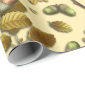 ボタニカルヴィンテージブラウンクリームオーク離れズアコーン ラッピングペーパー (ロールコーナー)