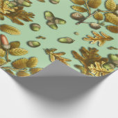 ボタニカルヴィンテージブラウンセージオーク離れズアコーン ラッピングペーパー (角)