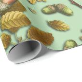 ボタニカルヴィンテージブラウンセージオーク離れズアコーン ラッピングペーパー (ロールコーナー)