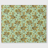 ボタニカルヴィンテージブラウンセージオーク離れズアコーン ラッピングペーパー (フラット)