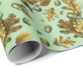 ボタニカルヴィンテージブラウンセージオーク離れズアコーン ラッピングペーパー (ロールコーナー)