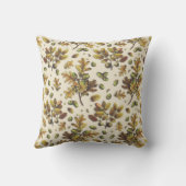 ボタニカルヴィンテージブラウンベージュオーク離れズアコーン クッション (裏面)