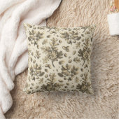 ボタニカルヴィンテージブラウンベージュオーク離れズアコーン クッション (ブランケット)