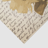 ボタニカルヴィンテージベージュサンフラワーズフローラスクリプト 薄葉紙 (詳細)