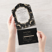 ボタニカルヴィンテージ天月星結婚ズ オールインワン招待状 (貼ってはがせる)