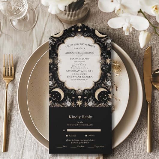 ボタニカルヴィンテージ天月星結婚ズ オールインワン招待状