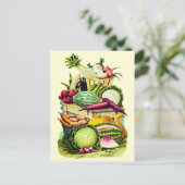 ボタニカルヴィンテージ野菜ガーデンファームハーベスト ポストカード (スタンド正面)