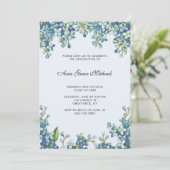 ボタニカル卒業パーティフォト招待状ブルー 招待状 (スタンド正面)