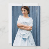 ボタニカル卒業パーティフォト招待状ブルー 招待状 (裏面)