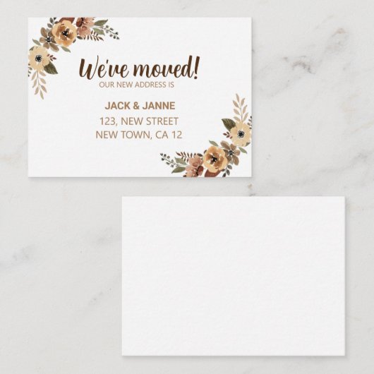ボタニカル引っ越しましたニューホームアナウンスメントカード ノートカード (正面/裏面)