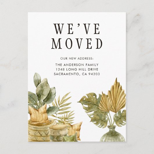 ボタニカル引っ越しました新しいアドレスの移動 案内ポストカード (正面)