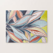 ボタニカル抽象芸術ウォーターカラーアートジグソーパズル ジグソーパズル (横)