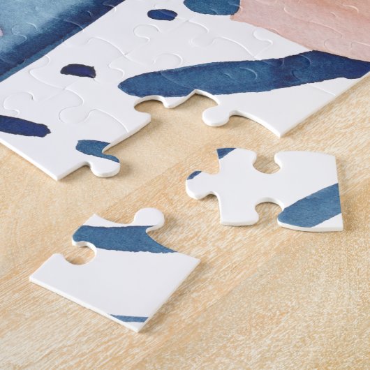 ボタニカル抽象芸術ウォーターカラーアートジグソーパズル ジグソーパズル (側面)