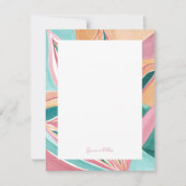 ボタニカル抽象芸術パーソナライズされたアートフラットノートカード 招待状 (正面)