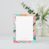 ボタニカル抽象芸術パーソナライズされたアートフラットノートカード 招待状 (スタンド正面)
