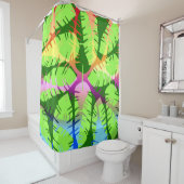 ボタニカル抽象芸術葉バナナデュベ シャワーカーテン (インサイチュ)