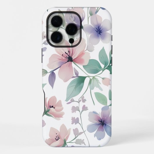 ボタニカル柄 パステルカラー iPhoneケース (裏面)