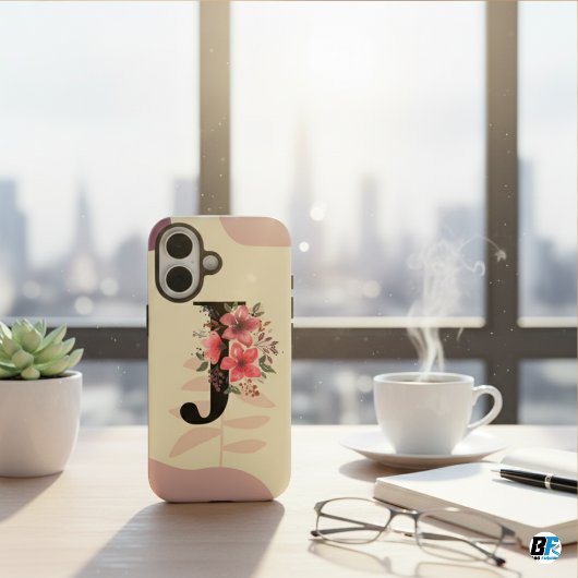 ボタニカル柄 ボホ レトロ 名前入り 大文字J Case-Mate iPhoneケース