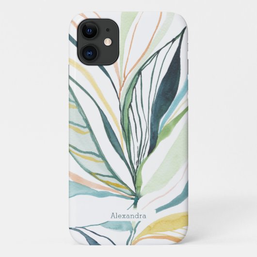 ボタニカル水彩アブストラクト カスタムスマホケース Case-Mate iPhoneケース (裏面)