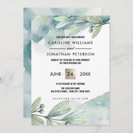 ボタニカル水彩オーダーメイドウェディング招待状 招待状