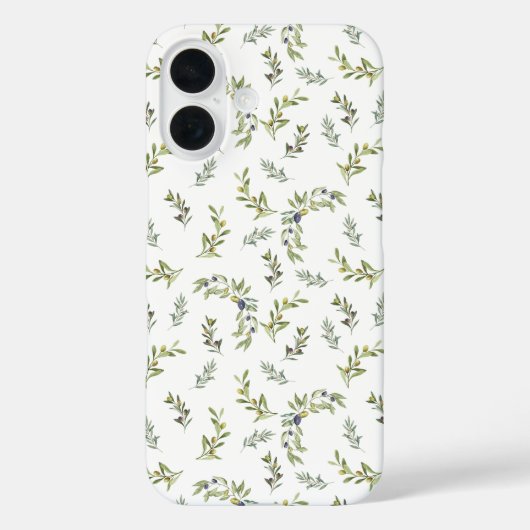 ボタニカル水彩サージグリーンオリーブ柄 Case-Mate iPhoneケース (裏面)