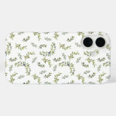 ボタニカル水彩サージグリーンオリーブ柄 Case-Mate iPhoneケース (裏面 (横))