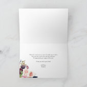 ボタニカル水彩画のイチジクとバーガンディの花 サンキューカード (内部)