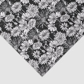 ボタニカル白黒デイジーフローラアートパターン 薄葉紙 (詳細)