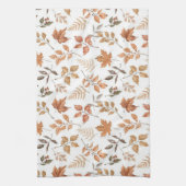ボタニカル秋秋をテーマにしたドライオレンジ離れの キッチンタオル (縦)