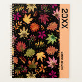 ボタニカル紅葉秋葉オンブラック プランナー手帳 (正面)